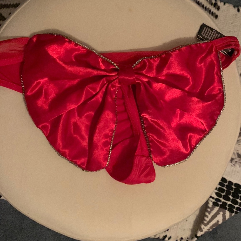 Sexy little thing satin bow thong